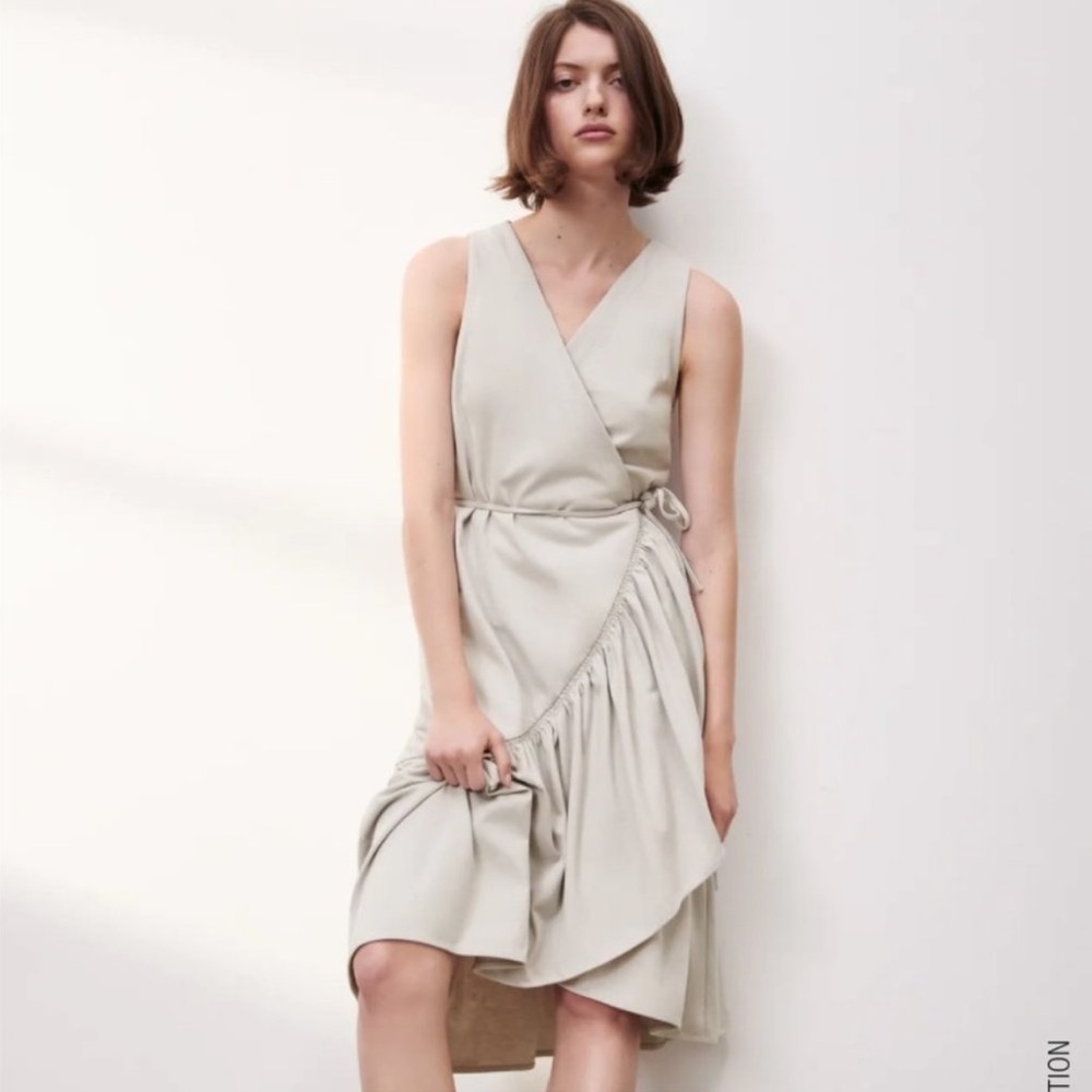Zara 100 percent cotton gray dress NWT
